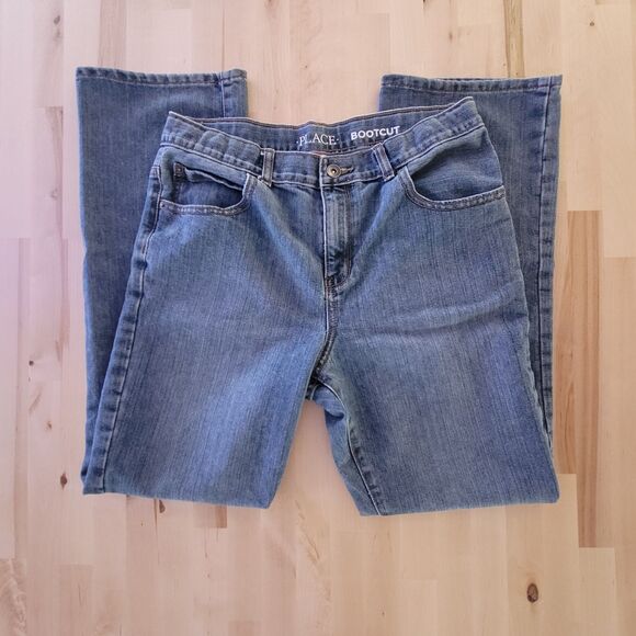 Childrens Place Boys Bootcut Jeans Husky Size 14 Blue Adjustable Waistband - Picture 10 of 10